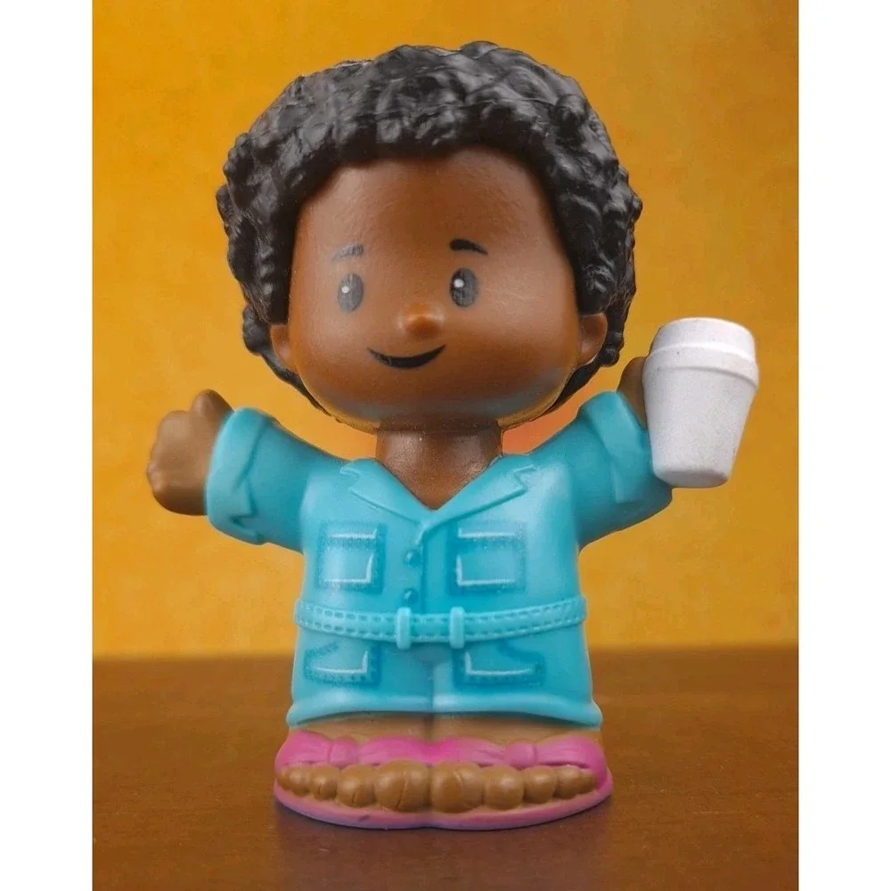 Fisher Price Little People African American Teal Jumper Coffee Lemonade Cup